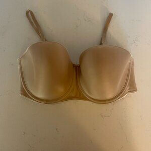 Fantasie Smoothing Moulded Strapless‎ Bra Nude, Size 36DDD /36F